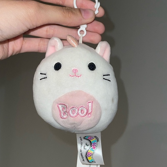 Squishmallows Other - Limited Edition Squishmallow Halloween 2020 White & Pink Unicorn Cat Keychain